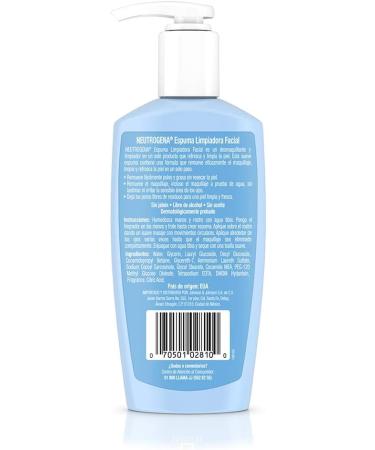 Neutrogena Fresh Foaming Facial Cleanser & Makeup Remover - 6.7 fl. oz | Non-Comedogenic, Hypoallergenic Daily Face Wash with Glycerin - Oil & Alcohol-Free Formula for Dirt, Oil & Waterproof Makeup Removal - Buy Online on GoSupps.com