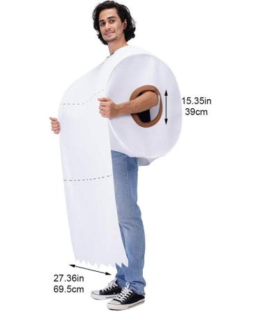 Funny Rolling Paper Costumes Cosplay Clothing Halloween Party Roll Paper Tissue Toilet Paper Costumes for Adults - Buy Online on GoSupps.com