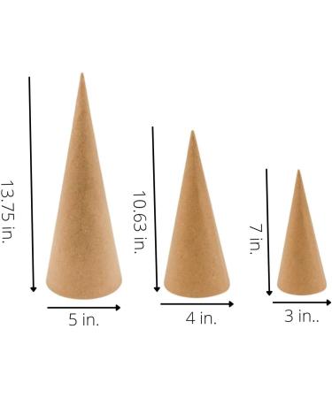 Paper Mache Craft Cones Variety Pack - Set of 12 - 3 Sizes - Ideal for DIY Projects - Buy Online on GoSupps.com