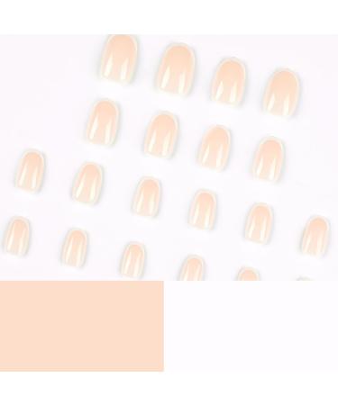 French False Nails 24Pcs Nude Almond Full Cover Press on Nails with Glue - White French Nail Tips for Women Girls | Nails Art #XRFS - Buy Online on GoSupps.com