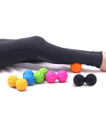 Lurrose Peanut Massage Ball - Double Ball TPE Relaxation & Yoga Roll for Shoulder Relief - Medium Black - Buy Online on GoSupps.com