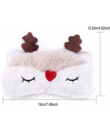 RAYNAG Set of 2 Cartoon Animal Plush Eye Masks - Cute Sleeping Blindfold Eye Covers (Brown/White) - Buy Online on GoSupps.com
