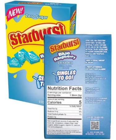 Star-burst Drink Mix Lemon Blue Raspberry and Fruit Punch Singles to go Zero Sugar Juice Drink Mix Low Calorie Drinks 3 Boxes with 6 Packets Each (Pack of 3) - Buy Online on GoSupps.com