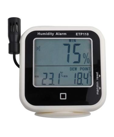 Akozon Thermo-Hygrometer ETP110 Digital Hygrometer Indoor Thermometer Humidity Dew Point Meter for Home Laboratory