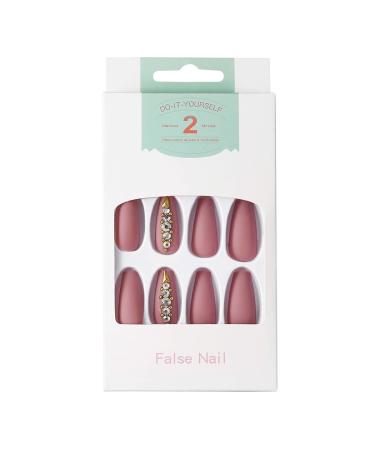 Brishow Long Pink Artificial Nails - 24pcs Press-On Nails with Rhinestones for Women & Girls Shop Now! - Buy Online on GoSupps.com