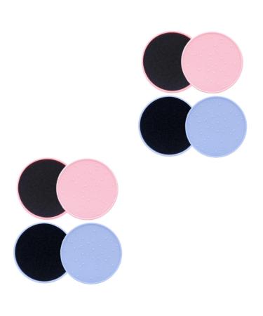 4 Pieces Cleaning Makeup Makeup Brush Mat Cleaner for Cosmetic Eyeshadow Round Brush Makeup Sponge Cleaner Cleaning Pads for Makeup Clean