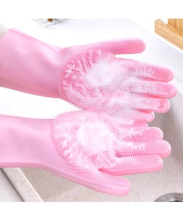 1 Pair Silicone Cleaning Gloves Multifunction Magic Silicone Dish Washing Gloves for Kitchen Household Silicone Washing - Buy Online on GoSupps.com