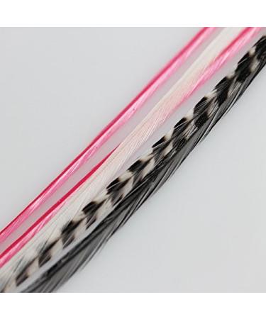 Red Black White Grizzly Remix Feather Extension 8-11 - Buy Online on GoSupps.com