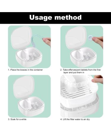 Buy GMedHC Braces with Sieve | Portable Prosthetic Dinner Cover & Invisible Tooth Clamp Storage Box Ideal for Brackets & Cleaning White - Buy Online on GoSupps.com