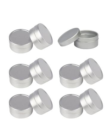 Zeoabsy 12 pieces 10ml silver empty aluminum socket aluminum round doses aluminum box with plastic lid tin cans cream cans for diy ointments candle cosmetics shaving soap silver 10ml