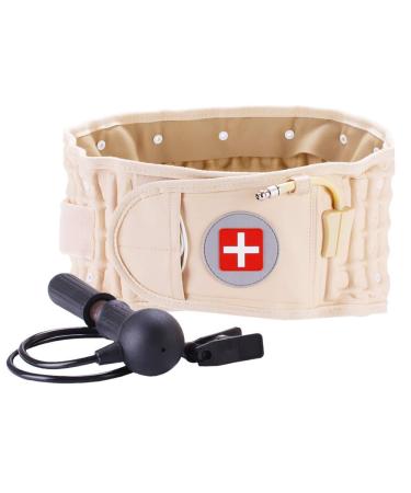 Goldmille Decompression Back Belt - Lumbar Traction Device for Lower Back Pain Relief | Inflatable Lower Back Brace - One Size (29-49 Waist) - Buy Online on GoSupps.com