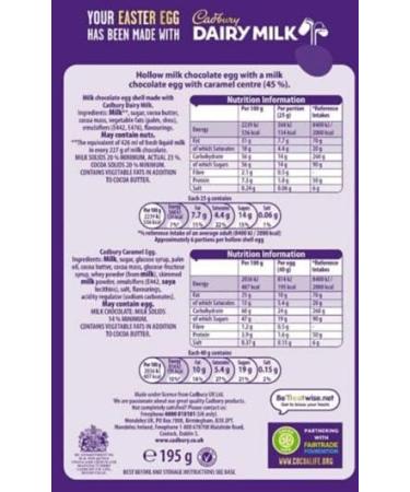  Cadbury Cadbury Milk Chocolate Easter Egg 195 g - Buy Online on GoSupps.com