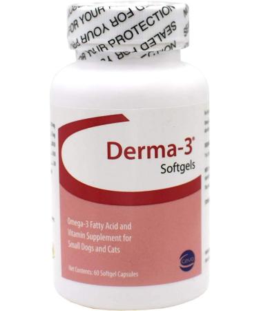 Derma-3 Softgels for Cats & Small Breeds - 60 Softgels | Essential Omega Fatty Acids - Buy Online on GoSupps.com