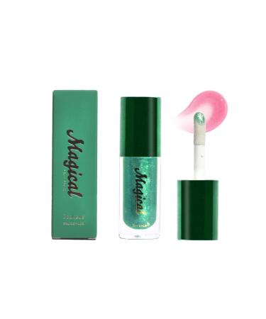 Changing Lip Gloss Non-sticky Moisturizing Lip Oil Gloss Nourishing Shiny Glossy Lipgloss for Lip Care and Dry Lip with Big Brush Color 00