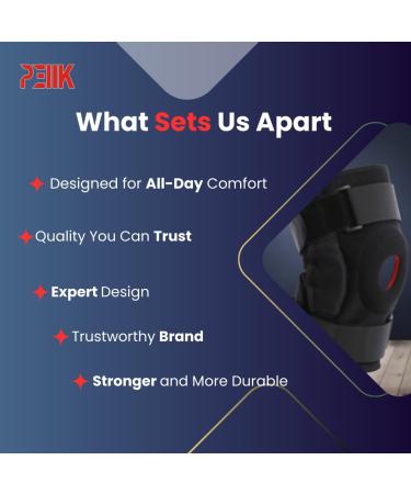Hinged Knee Brace for Pain Relief - Adjustable Support with Removable Hinge & Shock Absorber for ACL PCL & Meniscus Tear - Universal Size for All - Buy Online on GoSupps.com