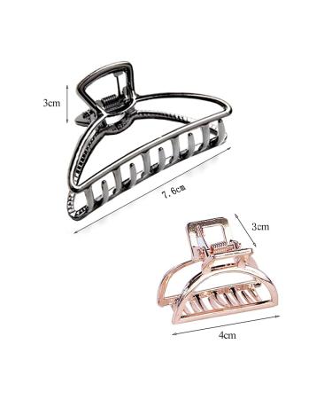 Xutong 8-Piece Rose Gold Metal Hair Clips Set - Small & Large Crescent Hair Clips for Thick Hair - Stylish & Durable Women s Accessories - Buy Online on GoSupps.com