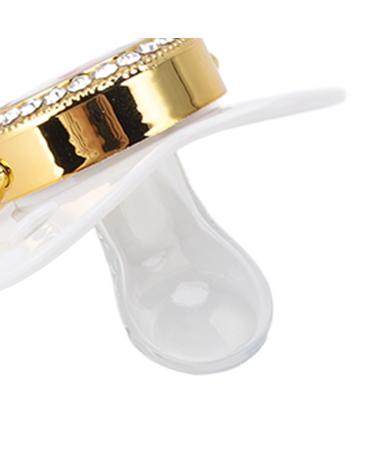 Non-Toxic Baby Pacifier Set with Chain Clip - Attractive White Pacifiers for Photo Shoots | International Shipping Available - Buy Online on GoSupps.com
