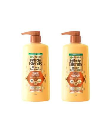 Garnier Whole Blends Honey Treasures Repairing Shampoo and Conditioner Duo Set for Damaged and Dry Hair Repairs Split Ends and Breakage more Moisture Paraben-Free Bundle 2x 1180ml Bundle 1180mlx2