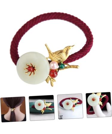 minkissy 1pc Hair Tie Headband Retro Chinese Hair Tie Mini Hair Elastics Pearl Elastic Hair Tie Jade Gemstone Hair Tie Ribbon Ponytail Holder Pearl Headbands Personality Decorate Copper - Buy Online on GoSupps.com