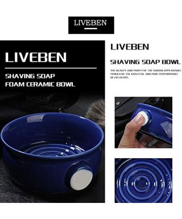 Buy Doumneou Ceramic Men's Shaving Mug - Wide Mouth Thread Bottom | Royal Blue Shaving Bowl for Brush & Soap - Buy Online on GoSupps.com