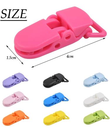 50 Pack Baby Pacifier Clips - Versatile 2.5x4 cm Plastic Tweezers in 10 Colors - Ideal for Baby Bibs & Pacifier Attachment - Buy Online on GoSupps.com