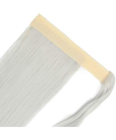 SILK-CO 26 Silver Grey Wrap Around Pony Tail Hair Extension - 26 Straight Synthetic Hairpiece for Women - Buy Online on GoSupps.com