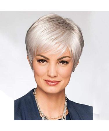 Women s Fashionable White Short Hair Wigs | Natural Look Synthetic Wigs for Halloween & Carnival - 10 110g - Buy Online on GoSupps.com