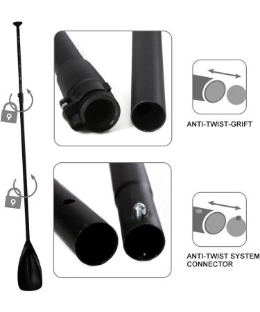 Karltion 3-Piece Adjustable Aluminium SUP Paddle with Glass Fiber Blade - Black - Buy Online on GoSupps.com