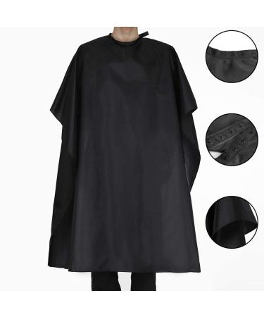 Black Waterproof Hair Salon Cape 59x47 Inch (Pack of 10) - Professional Barber Cape with Metal Snap Closure - Water Resistant Hairdressing Cape for Adults - Buy Online on GoSupps.com