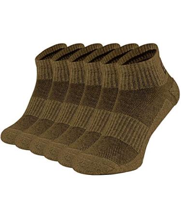 281Z Running Cushion Ankle Low Cut Socks - Athletic Hiking Sport Workout (Coyote Brown) 6 L: men 12.5-15 / women 13.5-16