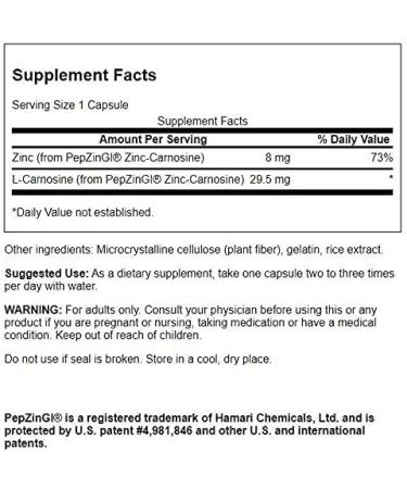 Swanson Zinc Carnosine (PepZin GI) 240 Capsules - Promotes Gastric Health & Digestive Support, Supports Stomach Microbial Balance - Buy Online on GoSupps.com