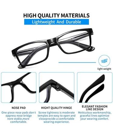 Suertree Square Spring Hinge Reading Glasses +2.00 Magnification Black 9801 - Buy Online on GoSupps.com