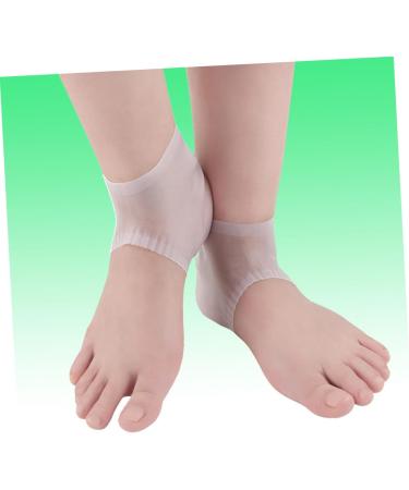 FRCOLOR 1 Pair Moisturizing Heel Sock Gelt Silicone Heal Dry Cracked Heels Silicone Heel Protector Heel Cups for Heel Pains Silicone Socks Men and Women Protective Agent White Breathable - Buy Online on GoSupps.com