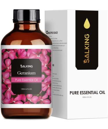 SALKING Geranium Essential Oil 120ml - 100% Pure Natural Therapeutic Grade Aromatherapy Oil for Skin Care, Relaxation, and Sleep - Fragrance Oil for Diffuser and Humidifier - Great Gift for Women - Buy Online on GoSupps.com
