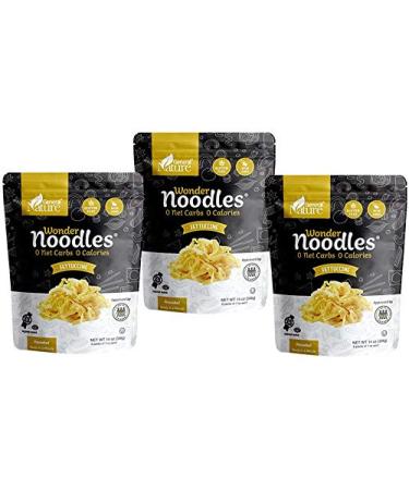 Wonder Noodles 3 PACK - Fettuccine - 3 bags/14oz - Carb-Free, Keto Pasta - Gluten-Free, Kosher, Vegan, Zero Calories - ready to eat