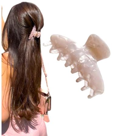 White Marble Opaque Medium Large Stylish Claw Clip for Thick/Thin Hair  Trendy Claw Clip for Women/Girls  Matte Jumbo Clip 3.5 Non-Slip Hair Clip  Strong Hair Styling Accessories