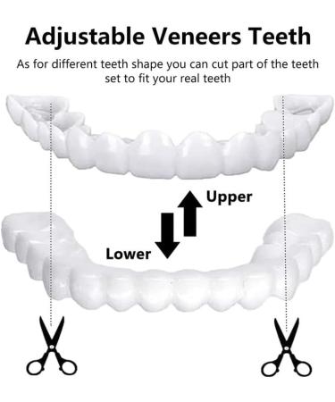 Brigtviee 2 Pair Perfect Smile Denture Veneers Upper and Lower Cosmetic Clipin Veneers for Teeth Temporary Whitening Denture Clickon Veneers for Men and Women - Buy Online on GoSupps.com