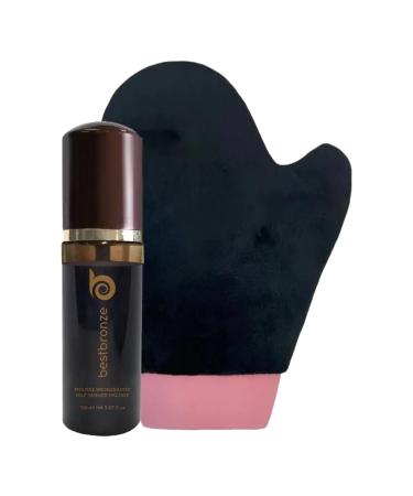 Best Bronze Tinted Self Tanner Kit Mousse with Mitt Sunless Tanner Foam for Customizable Self Tan Light to Dark Fake Tan Vegan Tanning Mousse Sunless Tanning Foam (5.07 Fl Oz & Mitt) Tinted 5.07 Fl Oz & Mitt