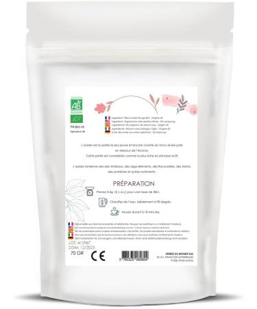 Herbes du Monde Natural Red Sapwood Lime Herbal Tea Origin France Digestive AntiStress Detox Infusion 70g - Buy Online on GoSupps.com