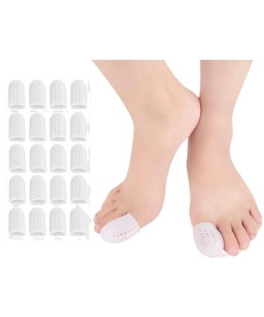 Millto Gel Big Toe Protectors 24 Pack of Breathable Big Toe Caps Silicone Anti-Friction Toe Protector Provide Pain Relief from Missing or Ingrown Toenails Corns Blisters Hammer Toe