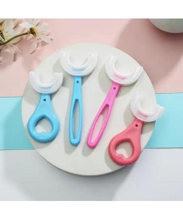 Silicone Baby Tooth Cleaner Brush | U Shape Teether Brush | Soft 360 Deep Cleaning for Toddlers (Blue - Buy Online on GoSupps.com