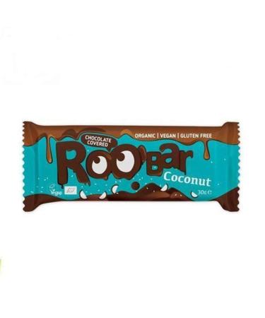 ROOBAR Roo'bar Chocolate Plated Coconut Barrita | Eco-Friendly | Gluten Free | Vegan | 30g