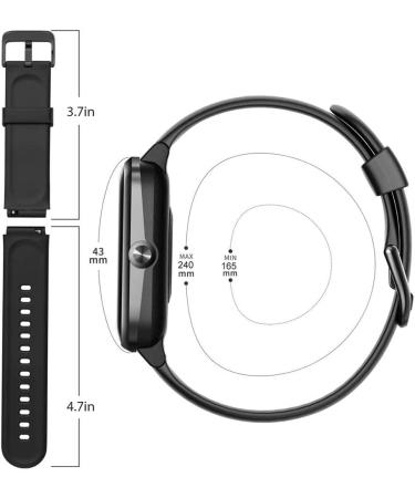 ZURURU 19mm Soft Silicone Replacement Bands for Veryfitpro ID205 Series Fitness Watch (Black) - Buy Online on GoSupps.com