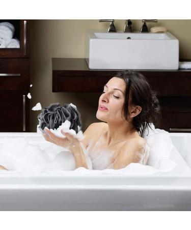 3Pcs Eco-Friendly Large Bath Loofah Sponge - Body Scrubber & Exfoliator for Smooth Skin (Black) | International Shipping Available - Buy Online on GoSupps.com