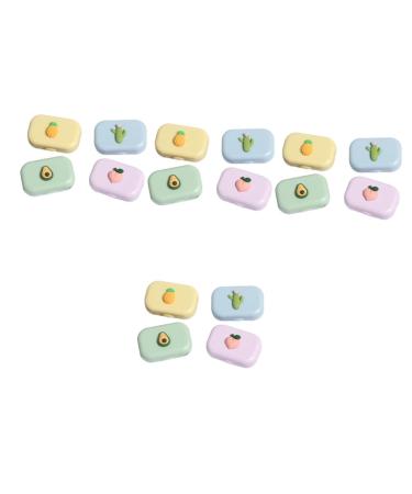 Solustrie 16 pc. Colored contact lenses Storage organizer Servant case case kit cases eye care holder holder for eye care set case holder mini case invisible clamping tweezers