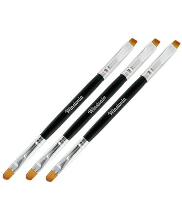Winstonia Nail Art Brushes Set. Clean Up Brush Double Ended Tools Manicure Cuticle Cleaning Brush Nail Bed Professional Salon Result and Home Use.