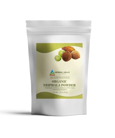 Herbal Hills Organic Triphala Powder | 16 Oz (454 GMS) | Organic Formula of Amla Haritaki & Bibhitaki | Supports Detoxification and Cleansing | USDA Organic Certified (16 oz (Pack of 1)) 1 Pound (Pack of 1)