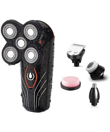 GeRRiT 5-in-1 Electric Head Shaver for Bald Men - Cordless Rechargeable Waterproof Grooming Kit with Beard Trimmer & Nose Hair Clipper - Buy Online on GoSupps.com