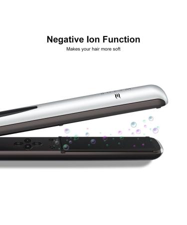 Professional 2-in-1 Hair Straightener & Curler - Ceramic Flat Iron with Instant Heat Digital LED Display & Auto Shut Off | Adjustable Temp 284 -446  - Buy Online on GoSupps.com