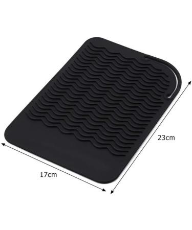FChome Heat Resistant Silicone Mat for Hair Straightener Curling Iron Flat Irons and Travel Mat and Hot Styling Tools Food Grade Silicone (Black) - Buy Online on GoSupps.com
